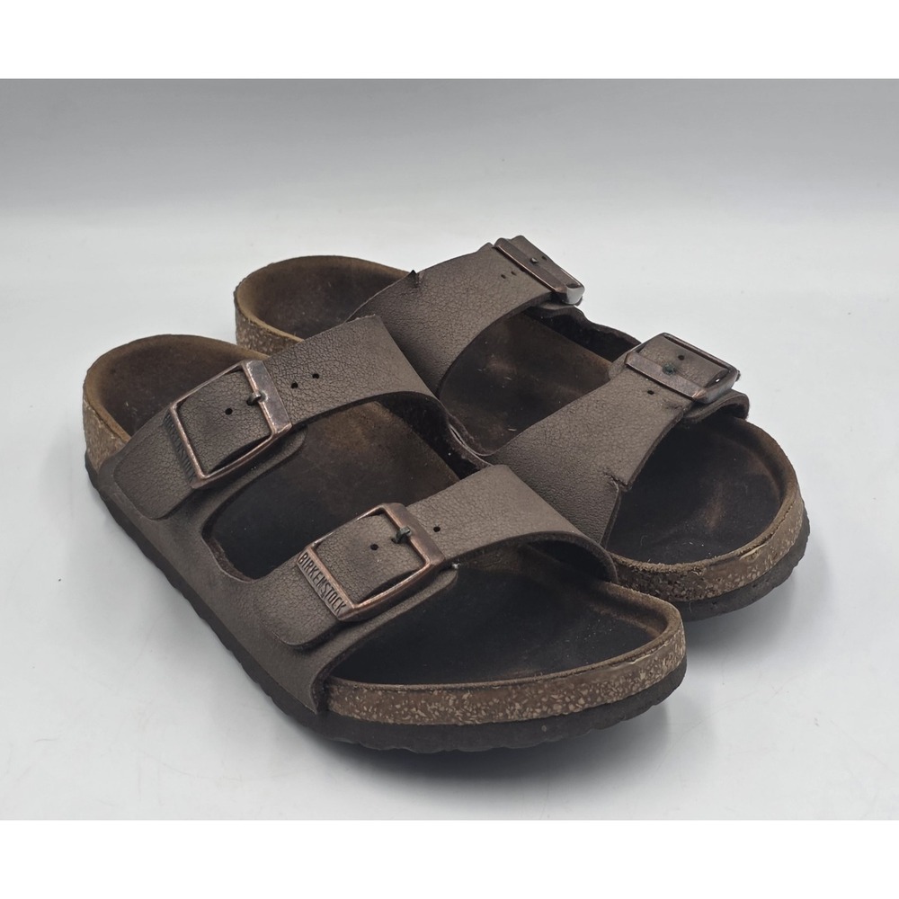 Birkenstock Arizona Kids 32 EU US 1 Brown Leather Sandals Double Strap